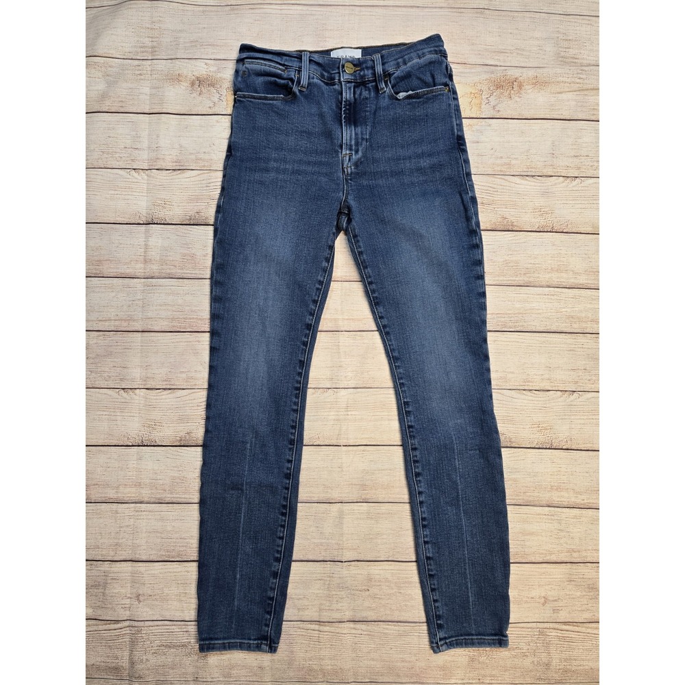 FRAME Le High Skinny Jeans Women's Size 27 Dark Wash Stretch Denim Minimalist